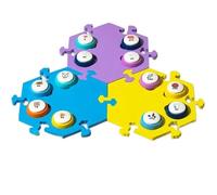 RXJMKCZ Botones de conversación de comunicación for Mascotas, grabadora de Voz for Perros y Gatos, clics de Sonido de Timbre for Entrenamiento(with Mats,9pcs)