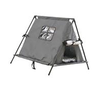 RXJMKCZ Casa de campaña for Gatos, escondite Cerrado con Cortina de Puerta, Cama for Dormir for Mascotas for jardín, Dormitorio, Porche al Aire Libre y balcón(Gray L)