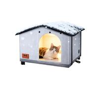 RXJMKCZ Casa for Gatos al Aire Libre de Invierno, máxima Calidez con Alero y Puerta de Escape, Refugio al Aire Libre for Gatos callejeros
