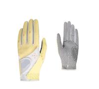 RXJMKCZ Compatible con Guantes de Golf PGM for Mujer, Microfibra de Cuero PU, partículas Antideslizantes, Transpirables, ultraligeros, Mano Izquierda y Derecha(Yellow,18)