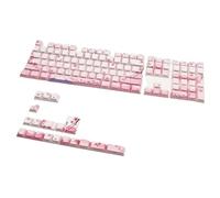RXJMKCZ Juego de Teclas Color Rosa Flor de Cerezo, 128 Teclas con Leyendas grabadas en el Lateral, Material PBT retroiluminado