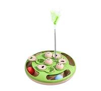 RXJMKCZ Juguete alimentador Lento de Rompecabezas for Gatos, dispensador Interactivo de Alimentos con Plataforma giratoria for Entrenamiento y Juego de Gatos de Interior(Round Ball Green F)