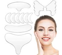 RXKFIGX 11 Piezas Parches Faciales de Antiarrugas, Almohadilla de Silicona Reutilizable Almohadillas para el Pecho Almohadillas Antiarrugas De Silicona Reutilizables Para Ojos, Frente, Pecho Y Cuello