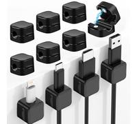 RXKFIGX 12 PCS Soporte para Cables Regalo,Clip Organizador Cables Magnética, Ajustable Organizador Cables Escritorio, Apto para Soporte para mesita de Noche, Utensilios de Cocina Cables de Audio