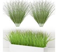 RXKFIGX 12 Piezas Arbustos Verdes Artificiales Plantas Artificiales de Exterior Planta de Hierba de Trigo Artificial Tallos Verdes Artificiales para Exterior Jardín Veranda