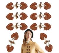 RXKFIGX 16 Pcs Botones De Cuerno De Cuero,Botones Para SuéTeres Abrigo Botones De Palanca Con Cierre Botón,Cuero Botones Cuerno,Palanca De Costura Vintage Con Botones De Cuerno