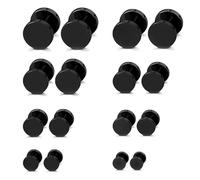 RXKFIGX 16PCS Stud Earrings Negro,Acero Inoxidable Negro Stud Earrings Set para Hombres Mujeres,Negr Mate Ronda Stud Earring Hipoalergénico Piercing Pendientes para Oídos Sensibles 3-10mm