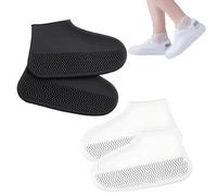 RXKFIGX 2 Pares Cubre Zapatos Impermeable, Funda de Silicona para Zapatos, Funda Impermeable Zapatos, Cubre Zapatos Impermeable para Lluvia Nieve Barro Salpicado Lluvia Reutilizables, Lavable (M)