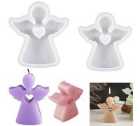 RXKFIGX 2 Piezas Molde de Silicona con Forma de Ángel Moldes de Silicona para Fundición de Ángeles Molde de Ángel para Resina Moldes de Silicona de Ángel para Velas DIY, Jabón, Manualidades