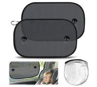 RXKFIGX 2 Piezas Parasol Coche Bebé,Protección UV, 50x30cm,Parasol Ventanas Traseras Adhesivo Coche, con 4 Ventosas y Bolsa de Almacenamiento,Protector Solar Niños,Paraso Coche Ventana