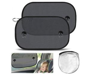 RXKFIGX 2 Piezas Parasol Coche Bebé,Protección UV, 50x30cm,Parasol Ventanas Traseras Adhesivo Coche, con 4 Ventosas y Bolsa de Almacenamiento,Protector Solar Niños,Paraso Coche Ventana