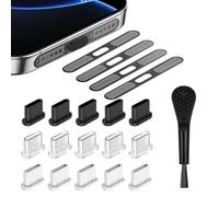 RXKFIGX 20 Pcs Kit de Tapa Antipolvo Tipo-C,Cubierta Antipolvo para Altavoz de Teléfono Móvil, Guardapolvo USB para Teléfono Móvil,Compatible con iPhone15/16,Cubierta de Puerto USB C