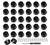 RXKFIGX 30 Piezas Pies de Goma Antideslizantes Tabla Cortar pies Goma Antideslizante Negro Parachoques Goma pies Goma para muletas con Tornillos Redondos para Proteger los Muebles de la Humedad