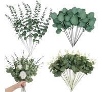 RXKFIGX 30Pcs Hojas de Eucalipto Artificiales, Eucalipto Artificial Ramas Eucaliptos Verdes, Decoracion Follaje Artificial para Ramo de Fotos para Decoración de Hogar Oficina Boda