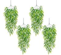 RXKFIGX 4 Piezas Plantas Artificiales Colgantes,Hoja de Bambú Plantas Artificiales Decorativas Colgantes Hiedra Falsa Planta para Pasillo Jardín Sala de Estar Decoración de Paredes