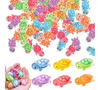 RXKFIGX 60 Piezas Mini Tortugas Luminosas De Resina Tortugas PequeñAs Figuras Mini Figuras de Tortuga Lindos Tortugas Pequeños de Resina para Decoración de Jardín,Paisajismo y Fiestas,DIY