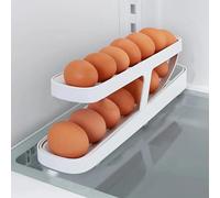 RXKFIGX Portahuevos Enrollable automático Dispensador De Huevos Egg Holder capacidad de 12-14 Huevos Dispensador de Huevos en Estilo Rodante Para Cocina Despensas Encimera y Nevera