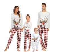 RXLLDOLY Pijama Navidad Familia, Conjunto de Pijamas Navidad a Juego, Pijamas Navideños Familiar Renos Estampada para Mamá, Papá, Niños(Christmas-46,Bebé,12-18 Meses)