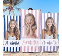 RXLLDOLY Toalla de Playa Personalizada con Foto y Nombre,Toalla Grande de Microfibra de Secado RáPido,Toallas Regalo Infantiles Original para Ducha,Playa,Baño,Piscina,Camping.