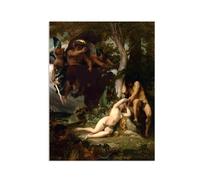 RXNHGJDS Alexandre Cabanel Póster Impresión En Lienzo,Paraíso perdido,Cuadro Reproducción Impresión en Lienzo Enmarcado Arte de pared Decoración40x30cm(16x12in) Póster