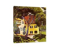 RXNHGJDS August Macke Cuadro sobre Lienzo Casa de Staudacher en Tegernsee laminas pinturas famosas Reproducción sobre lienzo Cuadros Decoracion Salon95x80cm(37x31in) Sin marco
