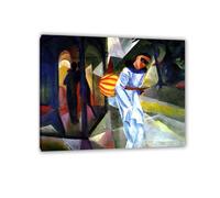 RXNHGJDS August Macke Cuadro sobre Lienzo Pierrot laminas pinturas famosas Reproducción sobre lienzo Cuadros Decoracion Salon50x40cm(20x16in) Sin marco