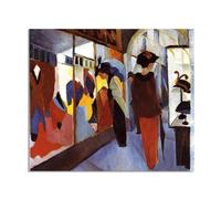 RXNHGJDS August Macke Cuadro sobre Lienzo Tienda de moda laminas pinturas famosas Reproducción sobre lienzo Cuadros Decoracion Salon95x80cm(37x31in) Sin marco