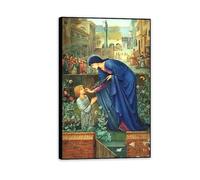 RXNHGJDS Edward Burne Jones Impresión en Lienzo La historia de la prieta reproducción cuadros famosos en lienzo Imagen pared moderna Decoración del hogar 70x110cm(28x43in) Marco negro