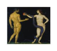 RXNHGJDS Franz von Stuck Poster Adán y Eva Reproducción de Pinturas al óleo gi Impresiones artísticas en Lienzo para decoración del hogar y la Oficina 60x50cm(24x20in) Sin marco