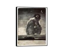 RXNHGJDS Impresiones de Francisco Goya,Coloso,Pintor Francisco Goya Cuadros en Lienzo Famoso,Lienzos Decorativos Salon50x40cm(20x16in) Marco negro