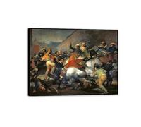 RXNHGJDS Impresiones de Francisco Goya,El dos de mayo de 1808,Pintor Francisco Goya Cuadros en Lienzo Famoso,Lienzos Decorativos Salon40x30cm(16x12in) Marco negro
