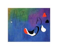 RXNHGJDS Joan Miró ImpresióN Sobre Lienzo Blue Painting Cuadros Famosos en Lienzo Reproducciones de Arte de Pared Para Decoracion Salon Dormitorio65x50cm(26x19in) Sin marco