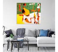RXNHGJDS Joan Miró ImpresióN Sobre Lienzo Figures in Front of a Metamorphosis Cuadros Famosos en Lienzo Reproducciones de Arte de Pared Para Decoracion Salon Dormitorio35x30cm(14x12in) Enmarcado