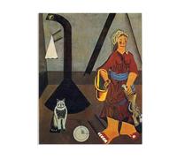 RXNHGJDS Joan Miró ImpresióN Sobre Lienzo The Farmer's Wife Cuadros Famosos en Lienzo Reproducciones de Arte de Pared Para Decoracion Salon Dormitorio65x50cm(26x19in) Enmarcado