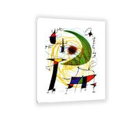 RXNHGJDS Joan Miró ImpresióN Sobre Lienzo The Green Moon Cuadros Famosos en Lienzo Reproducciones de Arte de Pared Para Decoracion Salon Dormitorio105x80cm(41x31in) Enmarcado