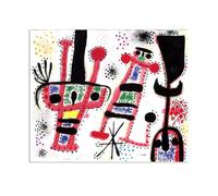 RXNHGJDS Joan Miró ImpresióN Sobre Lienzo The Star Rises the Birds Fly Cuadros Famosos en Lienzo Reproducciones de Arte de Pared Para Decoracion Salon Dormitorio70x60cm(28x24in) Enmarcado