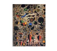 RXNHGJDS Joan Miró ImpresióN Sobre Lienzo Women surrounded by a bird's flight Cuadros Famosos en Lienzo Reproducciones de Arte de Pared Para Decoracion Salon Dormitorio40x30cm(16x12in) Sin marco