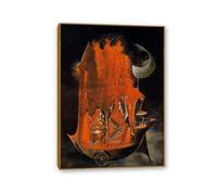 RXNHGJDS Remedios Varo Laminas Cuadros Famosos Los emigrantes Poster Surrealismo ReproduccióN Sobre Lienzo Remedios Varo Cuadro decorativo Salon Regalo85x60cm Marco dorado