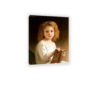 RXNHGJDS Reproducción Cuadros William-Adolphe Bouguereau Poster El libro de cuentos Cuadro Canvas Wall Art Impresión Gi lienzo Decoración Pared Salón Dormitorio 105x80cm Inner frame