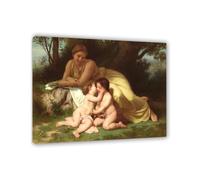 RXNHGJDS Reproducción Cuadros William-Adolphe Bouguereau Poster Mujer joven contemplando Cuadro Canvas Wall Art Impresión Gi lienzo Decoración Pared Salón Dormitorio 70x60cm Inner frame