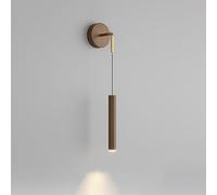 RXPVUXE Aplique de pared colgante de color madera, lámpara de pared LED de tubo largo, decoración moderna para cabecera, lámpara de pared con acabado de grano de madera, accesorio de iluminación de pa