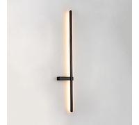 RXPVUXE Aplique de pared con forro negro mate, lámpara de pared LED de metal minimalista, luz de montaje en pared larga para interiores con cable duro, accesorio de iluminación de pared creativo de al