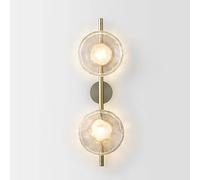 RXPVUXE Aplique de pared de arte de diseño minimalista Lámpara de pared larga LED de 65 cm con pantalla de vidrio transparente redonda, accesorio de iluminación de pared creativa para interiores de 10