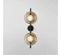 RXPVUXE Aplique de pared de arte de diseño minimalista Lámpara de pared larga LED de 65 cm con pantalla de vidrio transparente redonda, accesorio de iluminación de pared creativa para interiores de 10