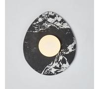 RXPVUXE Aplique de pared de mármol de mediados de siglo, aplique moderno de cristal lechoso, lámpara de pared de piedra natural de estilo nórdico, iluminación for tocador de baño, dormitorio(C)