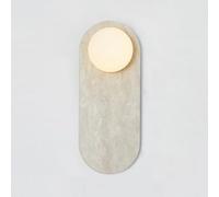 RXPVUXE Aplique de pared de mármol natural de mediados de siglo de 35 cm, lámpara de tocador de baño, lámpara de pared de piedra de estilo nórdico con pantalla de cristal, ideal for dormitorio(F)