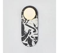 RXPVUXE Aplique de pared de mármol natural de mediados de siglo de 35 cm, lámpara de tocador de baño, lámpara de pared de piedra de estilo nórdico con pantalla de cristal, ideal for dormitorio(C)