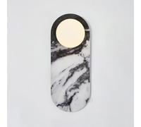 RXPVUXE Aplique de pared de mármol natural de mediados de siglo de 35 cm, lámpara de tocador de baño, lámpara de pared de piedra de estilo nórdico con pantalla de cristal, ideal for dormitorio(B)