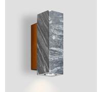 RXPVUXE Aplique de pared de piedra natural de estilo nórdico, accesorios de iluminación de pared de mármol modernos con base de madera, lámpara de montaje en pared for interiores(Rectangle,23cm)