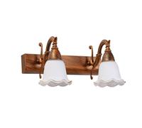 RXPVUXE Aplique de Pared de Vidrio con Forma de Flor de 2 Luces Luz de tocador de baño Vintage Moderna sobre Espejo, Apliques de lámpara de Pared de Metal Industrial rústico para Dormitorio, Pasillo,